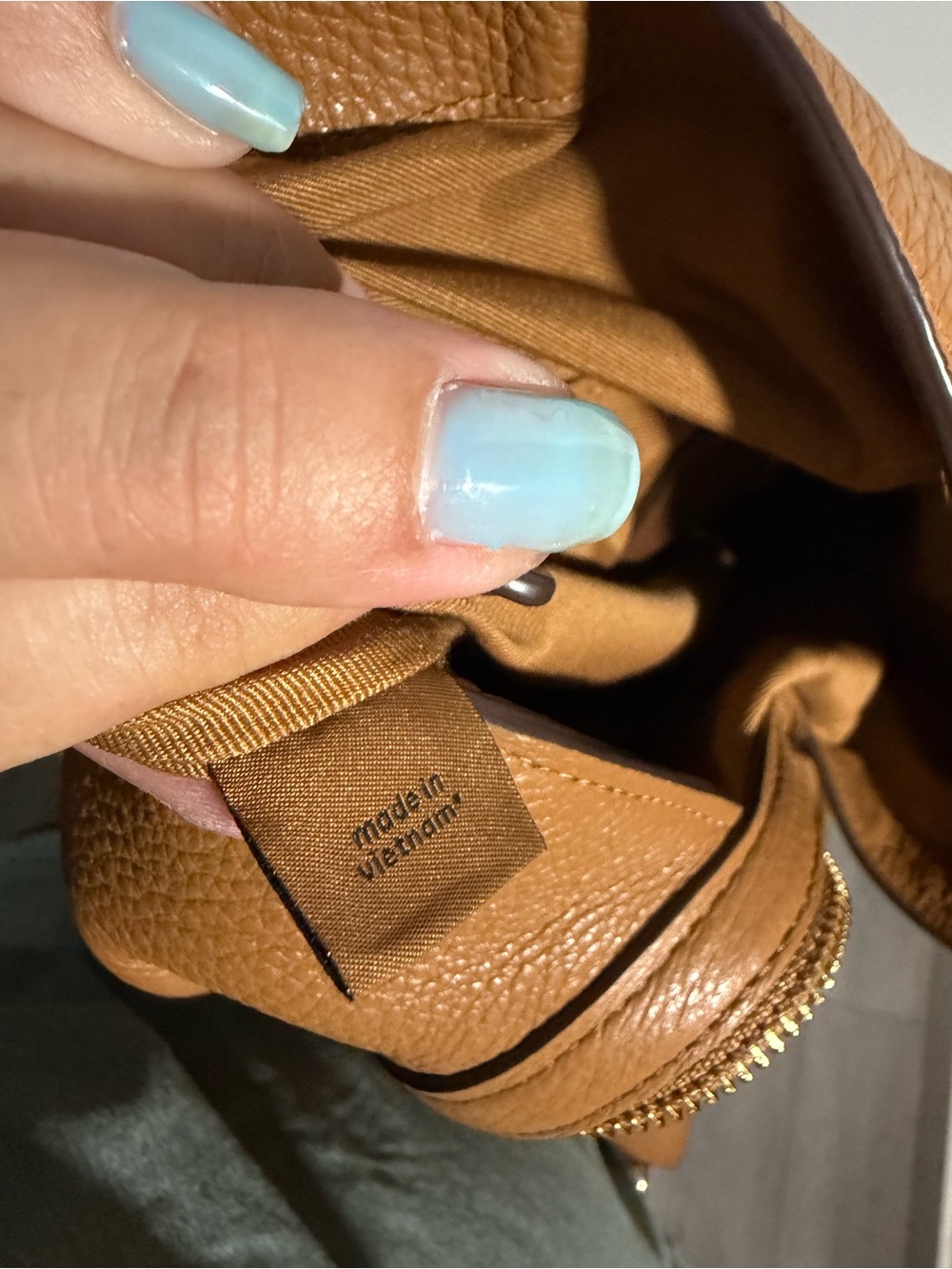 Coach Tan Pebbled Leather Shoulder Bag with Floral Charm - Picture 12 of 16